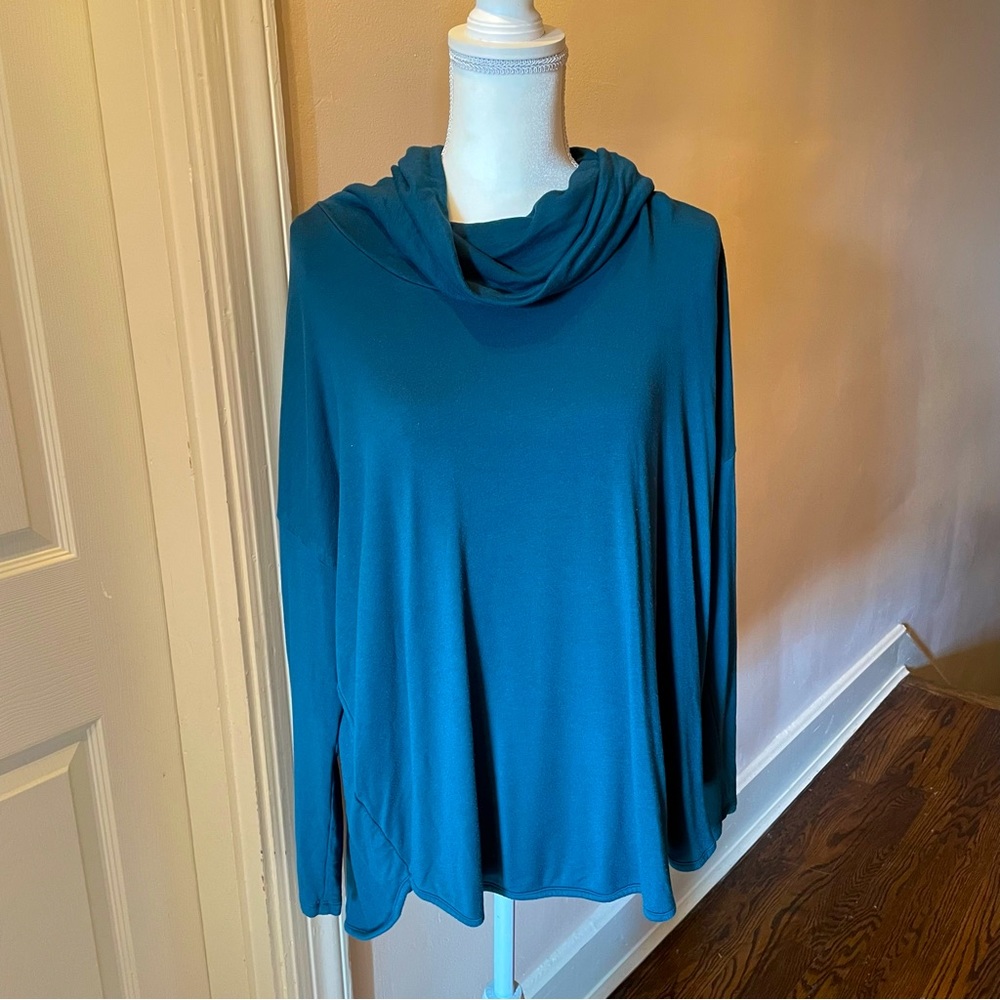 Lou&Grey Loft teal cowl neck